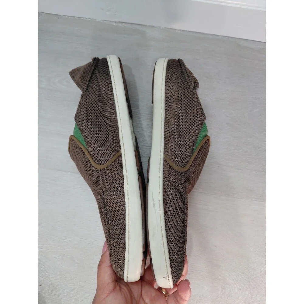 OluKai Nohea Mesh Mustang Brown Lime Peel Shoes Loafer Men's Sz 10M